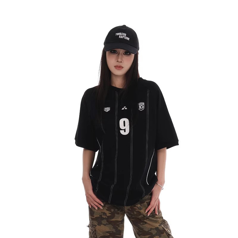 retro sports short sleeve T-shirt for leisure