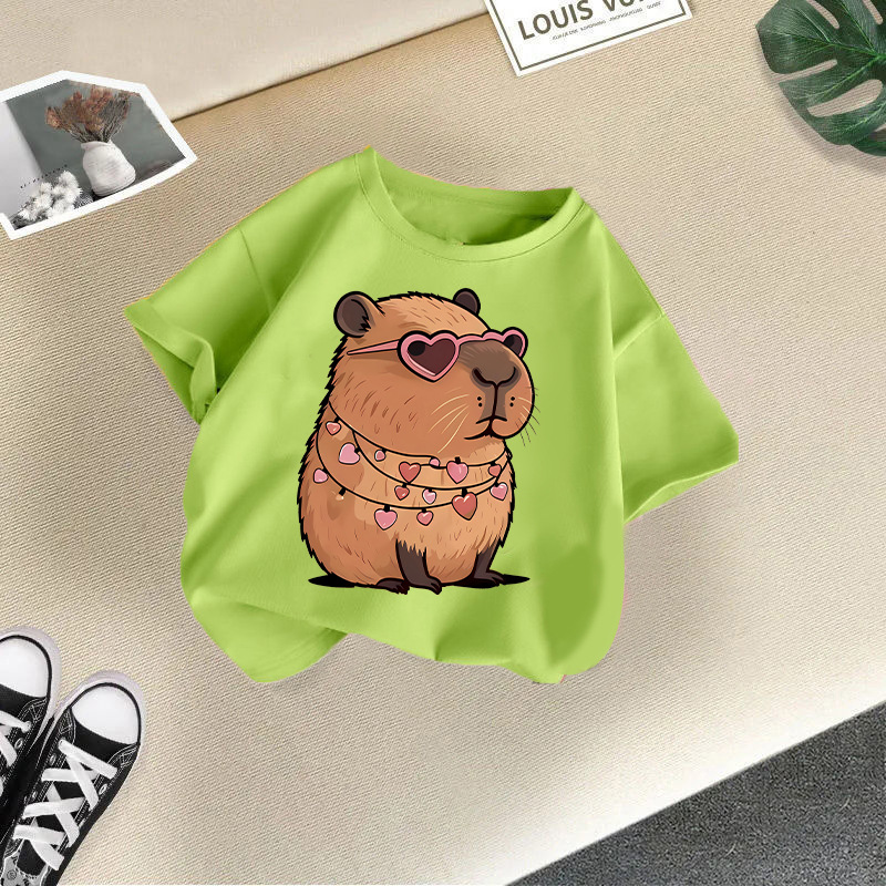 2025新型夏男女児童半袖アニメプリントtシャツ女子カジュアル上着国境を越えた子供服対外貿易ブーム