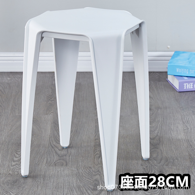 흰색-전체 플라스틱-사각형 의자-좌석 표면 28CM