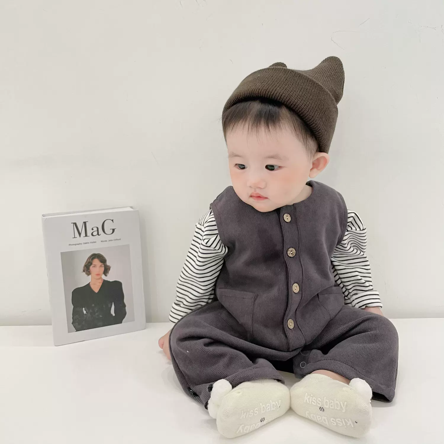 童装ins韩版婴儿连体衣秋装洋气哈衣外出服网红男宝宝爬服超萌潮