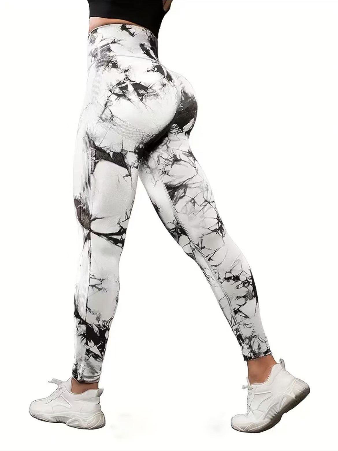 Pantalones de yoga calientes transfronterizos, tejido sin costuras teñido anudado, nalgas de melocotón transpirables, pantalones deportivos, pantalones de fitness, pantalones de yoga para mujer image 10