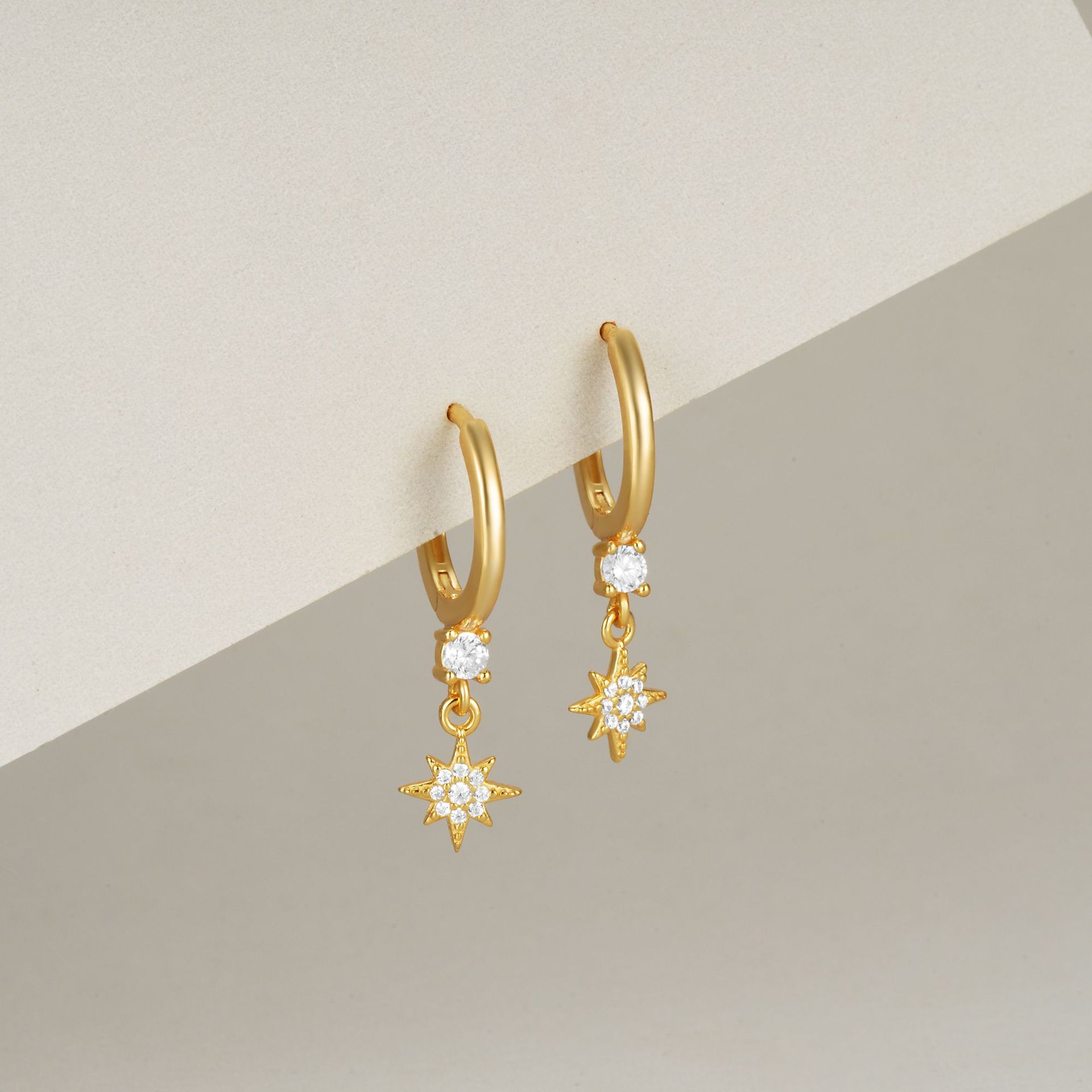 Women's Gender 1 Pair 925 Sterling Silver Zircon 925 Sterling Silver Earrings Geometric Drop Earrings