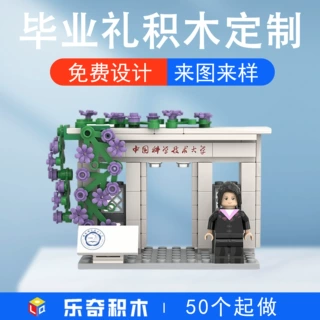 积木定制毕业礼大学毕业纪念品礼物礼品纪念DIY拼装模型厂家批发