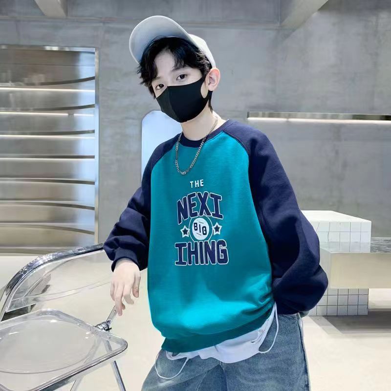 Hanorac pentru băieți, articol nou 2023, mărime medie spre mare, modele de primăvară și stiluri pentru băieți, top de toamnă pentru copii, strat de bază, exploziv_voghion.com