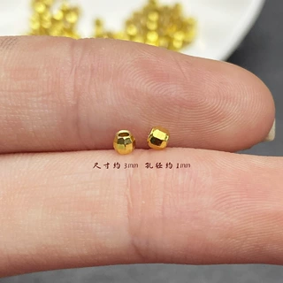 3-4mm金色爆闪珠久不掉色磨砂铜饰品沙金合金金属串珠编织文玩