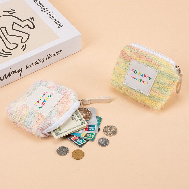 Tweed Style Creative Cute Portable Wireless Bluetooth Headset Protective Cover Soft Cloth Plush Bag Lipstick Bag Storage Bag