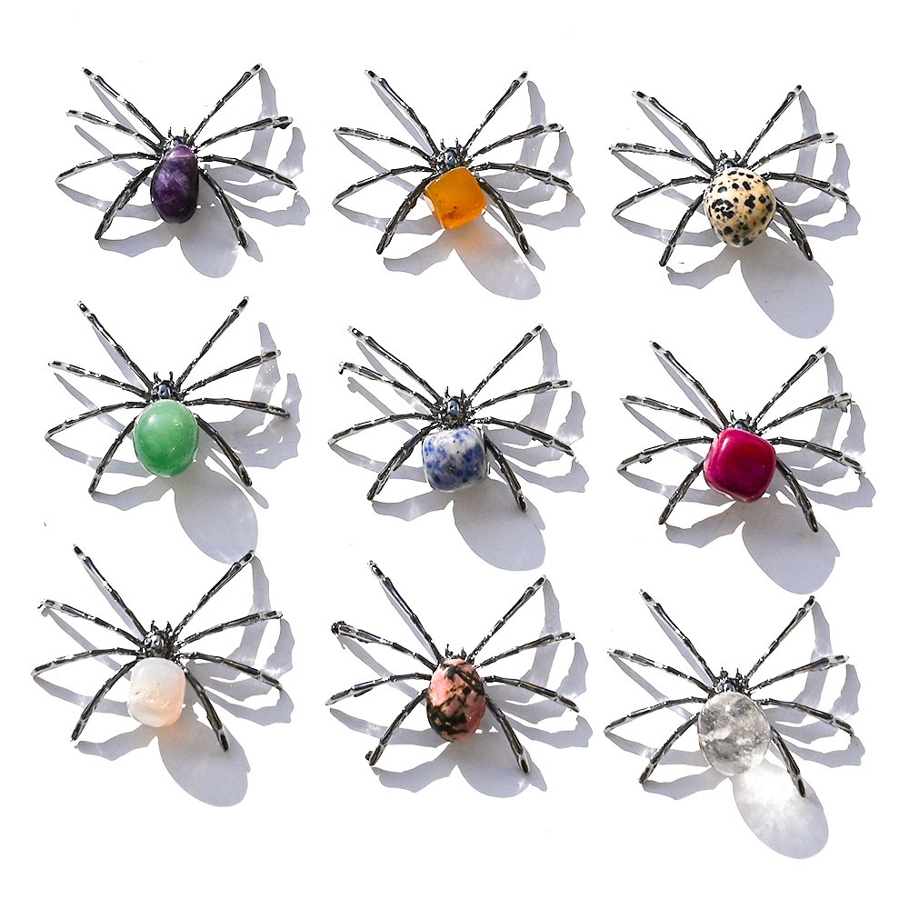 Natural crystal irregular ore spider animal ornament amethyst agate…
