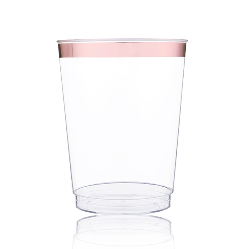 Taza de Phnom Penh rosa de 10oz Taza de Phnom Penh transparente desechable Taza de plástico de material PS Utensilios para beber