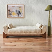 设计师创意实木羊羔绒客厅沙发长凳衣帽间换鞋凳北欧主卧床尾凳