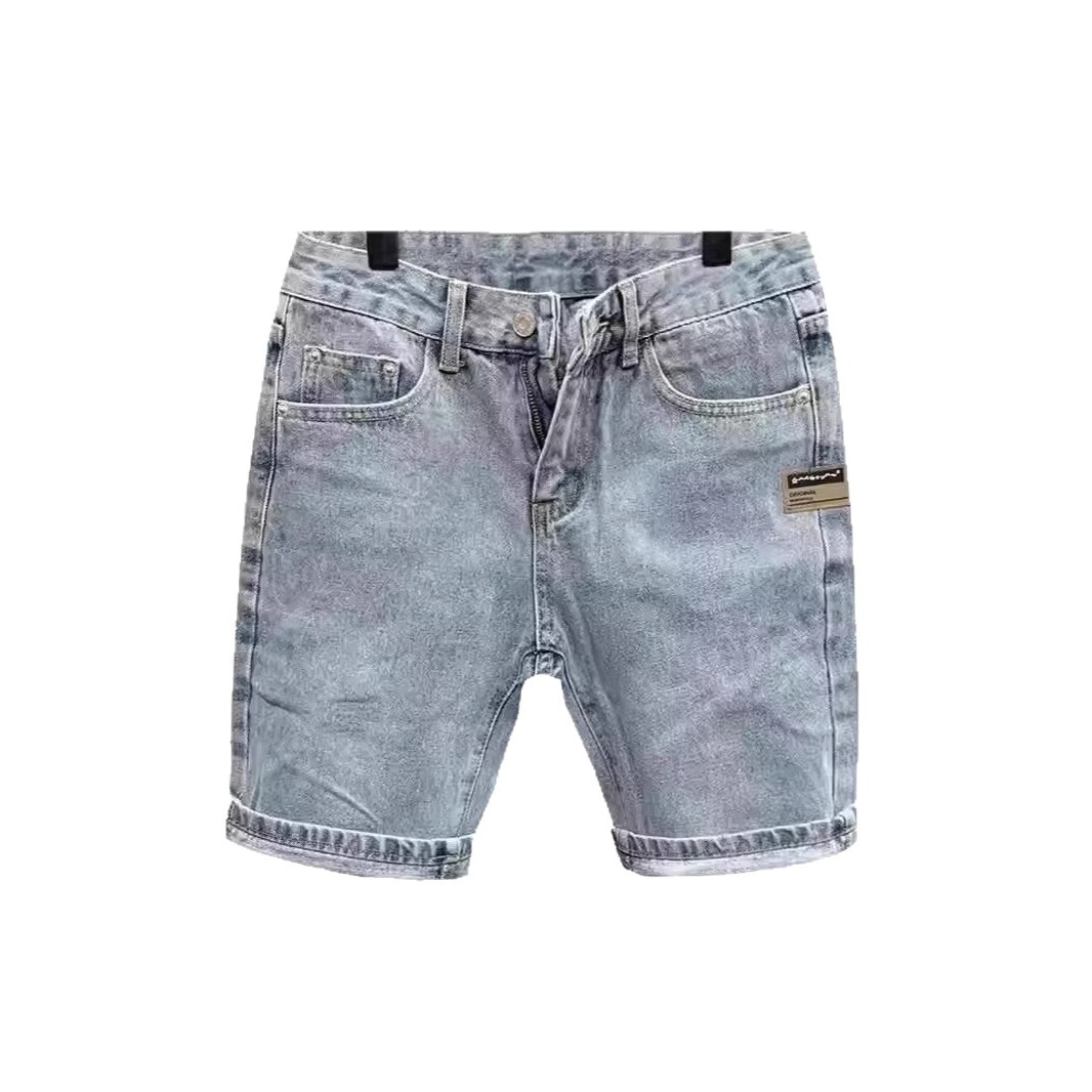 Men's Retro Blue Denim Shorts High End Casual Five Point Pants Summer Trendy Outerwear_mkmklike.com