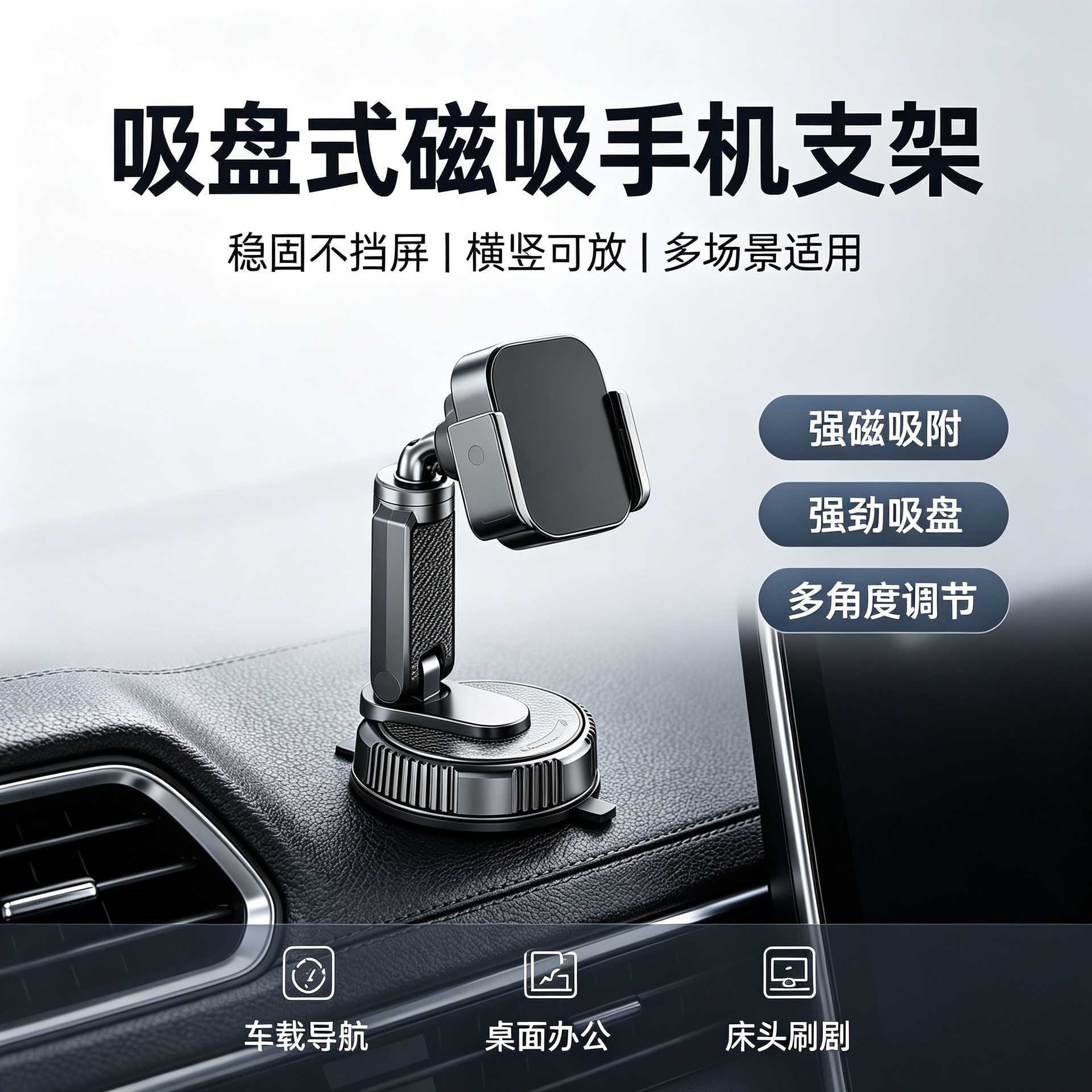 2026 New Model Car Magnetic Phone Holder Multifunctional Foldable Dashboard Navigation Stand Rotatable