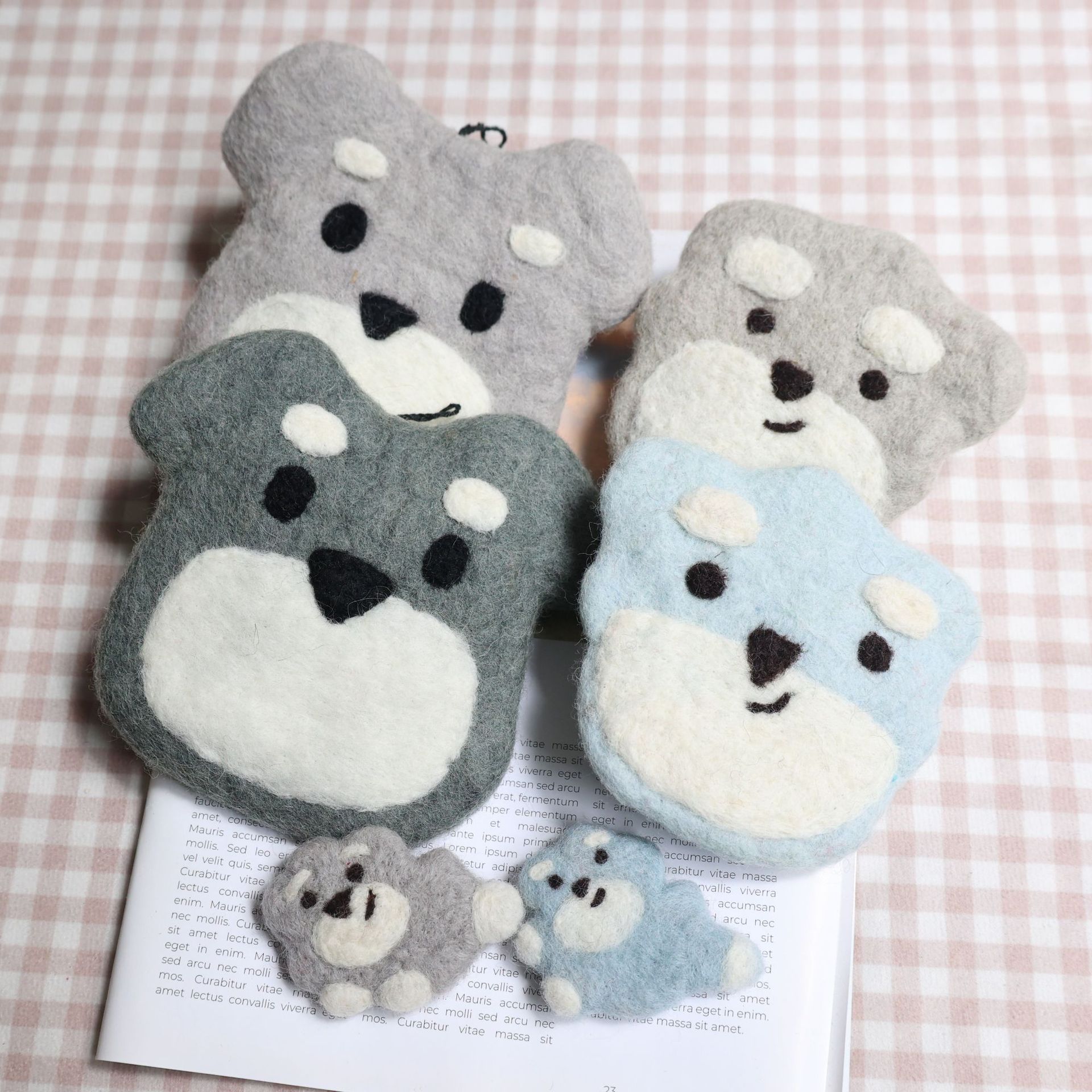 ins style wool felt chenari coin purse cute cute scrawl puppy card holder coin bag photo clothing accessories