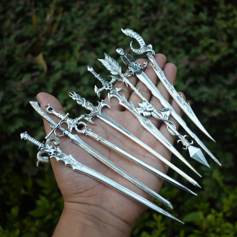 16cm Witch Skull Hair Stick Sword Woman Hair Stick Hairpin Spirit Hair Jewelry for Women One Week
