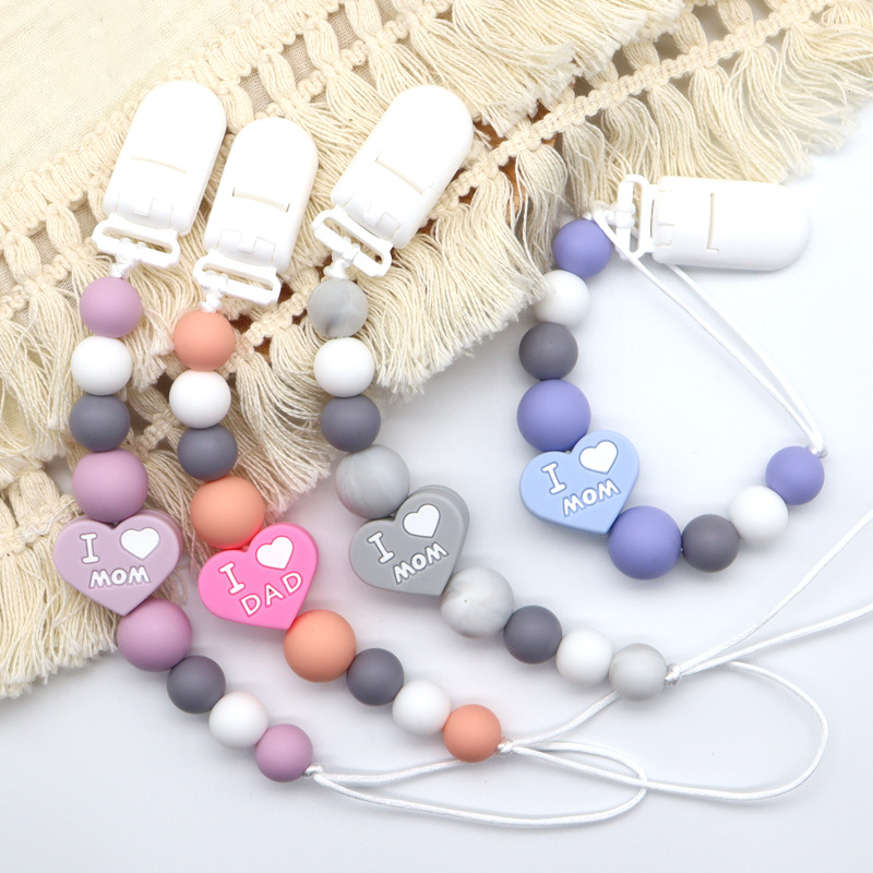 INS new baby pacifier anti-drop with silicone love mother pacifier chain baby pacifier chain