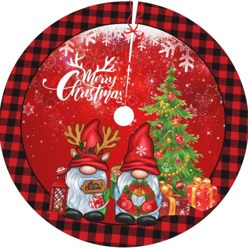 新しい国境を越えたクリスマスの木のスカートクリスマスの装飾品の漫画のプリントの木のスカートはクリスマスツリーの底のエプロンを並べます。|undefined