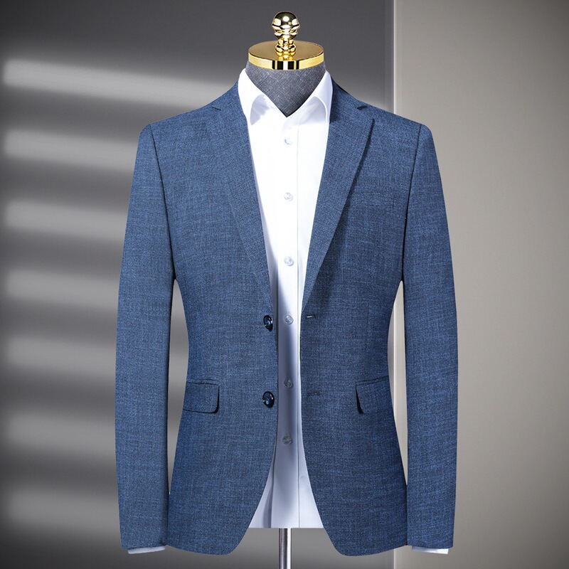 Light Luxury Counter Spring & Fall Men's Wool Suit Young and Middle-Aged Slim Men's Single Suit Jacket Thin Business Suit Top