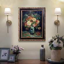 欧式玄关装饰画客厅餐厅沙发背景挂画走廊过道壁画复古风花卉油画