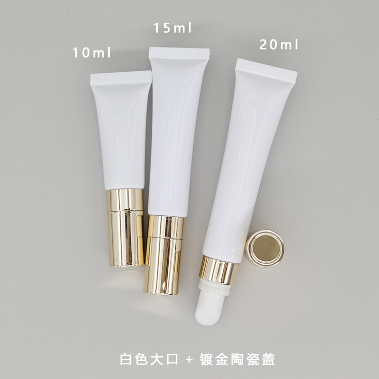 En stock manguera cosmética 10ml15ml20mlg crema de ojos esencia leche oro plata aleación zinc cerámica/cabeza eléctrica