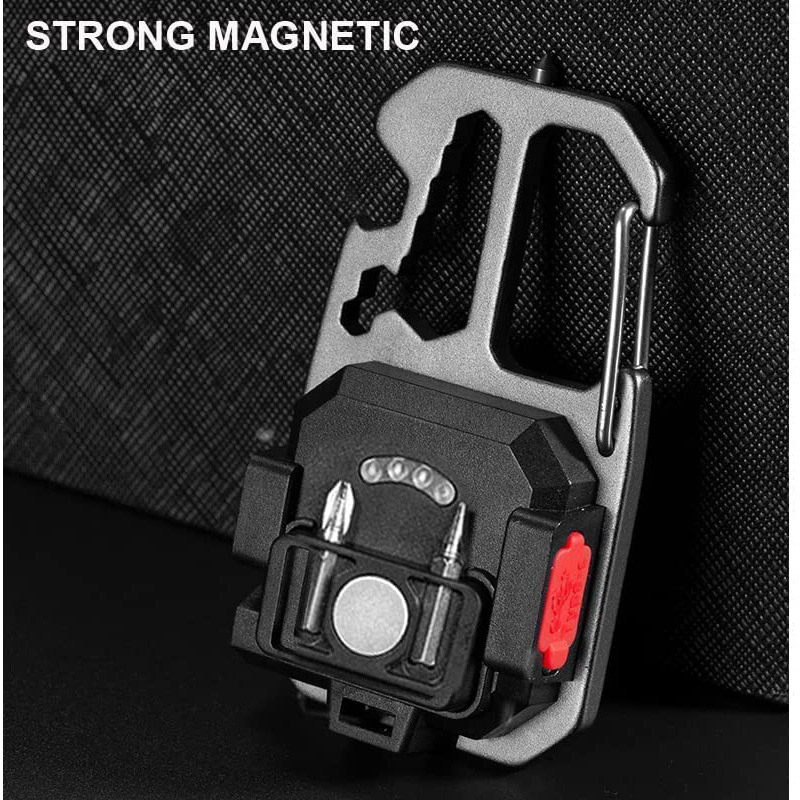 Mini llavero portátil transfronterizo luz fuerte luz LED destornillador con imán multifuncional luz de trabajo mazorca al por mayor