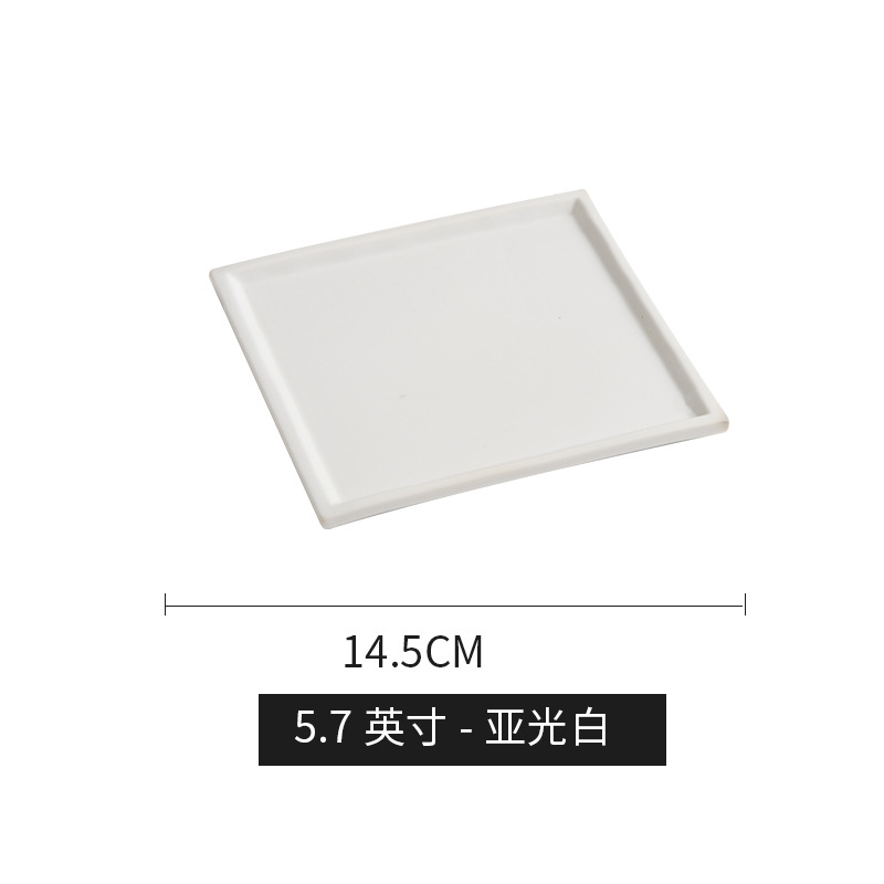 Postres de cerámica japonesa cuadrada hecha a mano, bocadillos de comida occidental, platos de sushi, platos de sashimi, platos de decoración, cubiertos de hotel