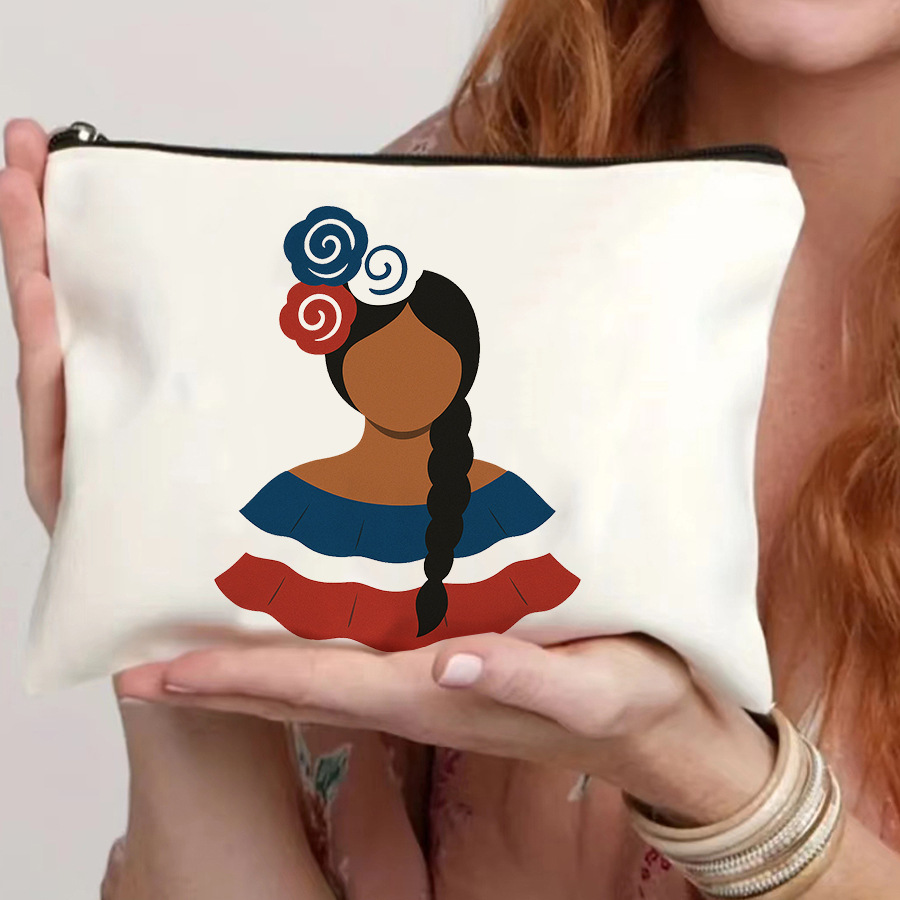 Amazon Cross-border exclusivamente para bolsa de lona con cremallera bolsa de cosméticos de lona con cremallera bolsa de lona personalizada