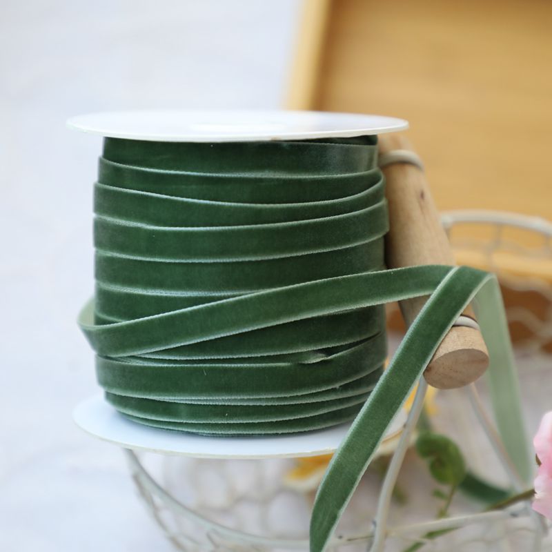 1cm de ancho terciopelo flocado correa de tejido correa de arco correa de ropa hecha a mano sombrero accesorios accesorios materiales DIY