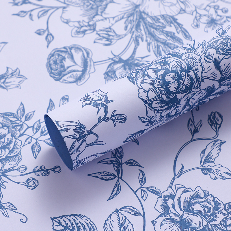 Flower Art Paper Azul 10 hojas (papel kraft) 38*50cm;10 hojas/paquete