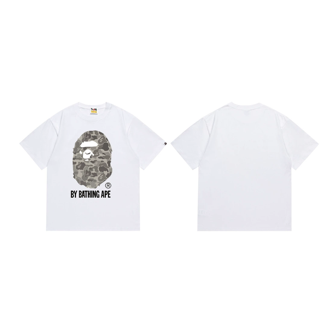 Короткая футболка повседневная с коротким рукавом (BAPE) двойной пряжи унисекс, разноцветная и размеры S–XXL