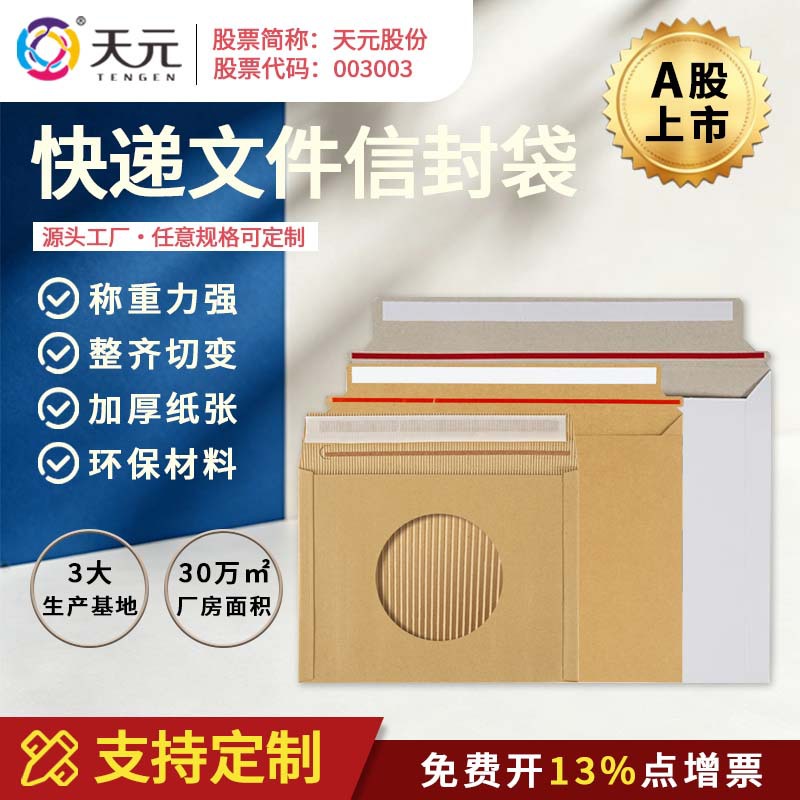 天元快递文件信封袋牛皮卡纸文件袋瓦楞纸板缓冲跨境物流定制纸袋