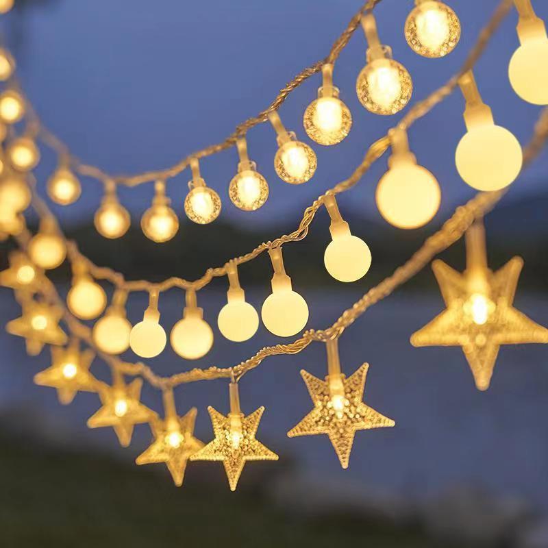 LED solar string de lámparas impermeables tienda de campaña decoración claraboyas burbujas globos estrellas al aire libre camping atmósfera lámpara de color image 3