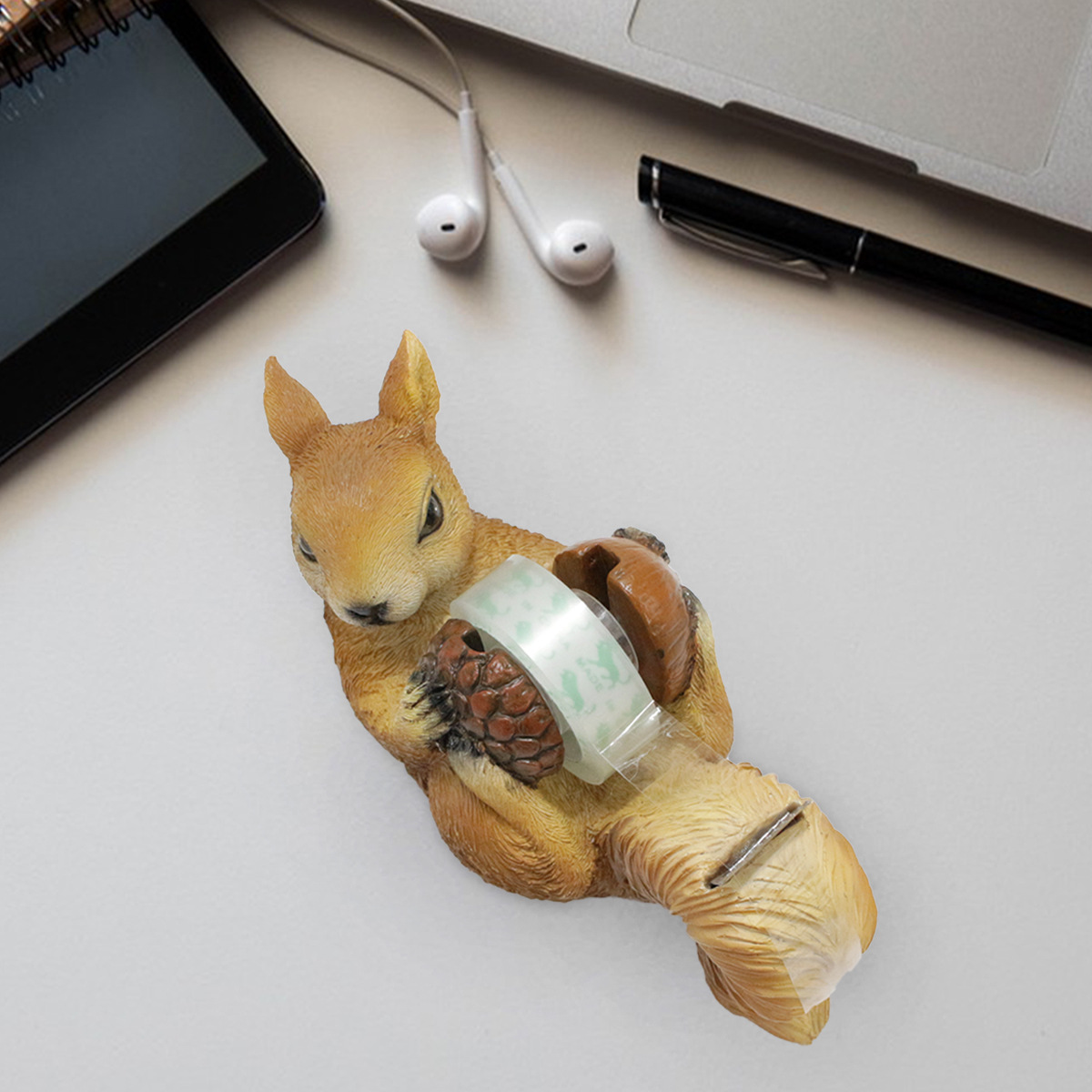  squirrel tape cutter roll rack office home flower shop desktop cute animal glue pedestal decorations