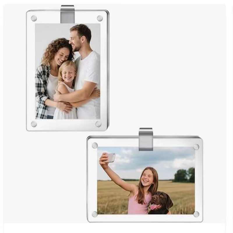 [Hot Selling Cross-Border] 2 Pieces Acrylic Sun Visor Car Photo Clip Holder Polaroid Photo Frame 3