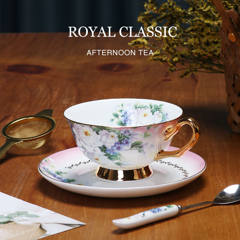 Taza de café de cerámica europea de hueso, taza de cerámica doméstica creativa, taza de alta calidad, caja de regalo de taza exquisita al por mayor