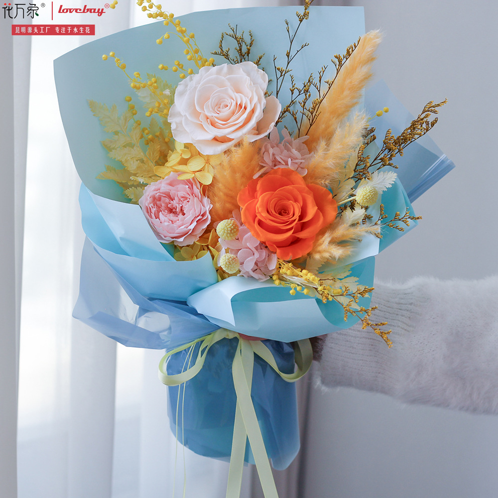 Amazonas flores eternas ramo de flores regalos de San Valentín personalizados rosas al por mayor regalos de Navidad para novias