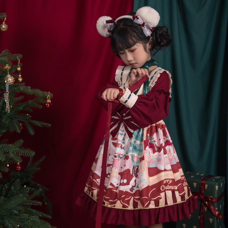Navidad oso Lolita vestido princesa original auténtico lindo Navidad Año Nuevo lolita vestido de ropa infantil