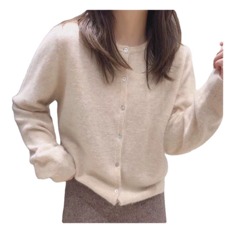 Женский вязаный кардиган, круглый воротник, Oversize осень, один размер, несколько цветов