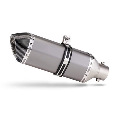 Section Modification Small Hexagon — Motorcycle exhaust pipe - 370-slant-tail-hex-gray-faux-head