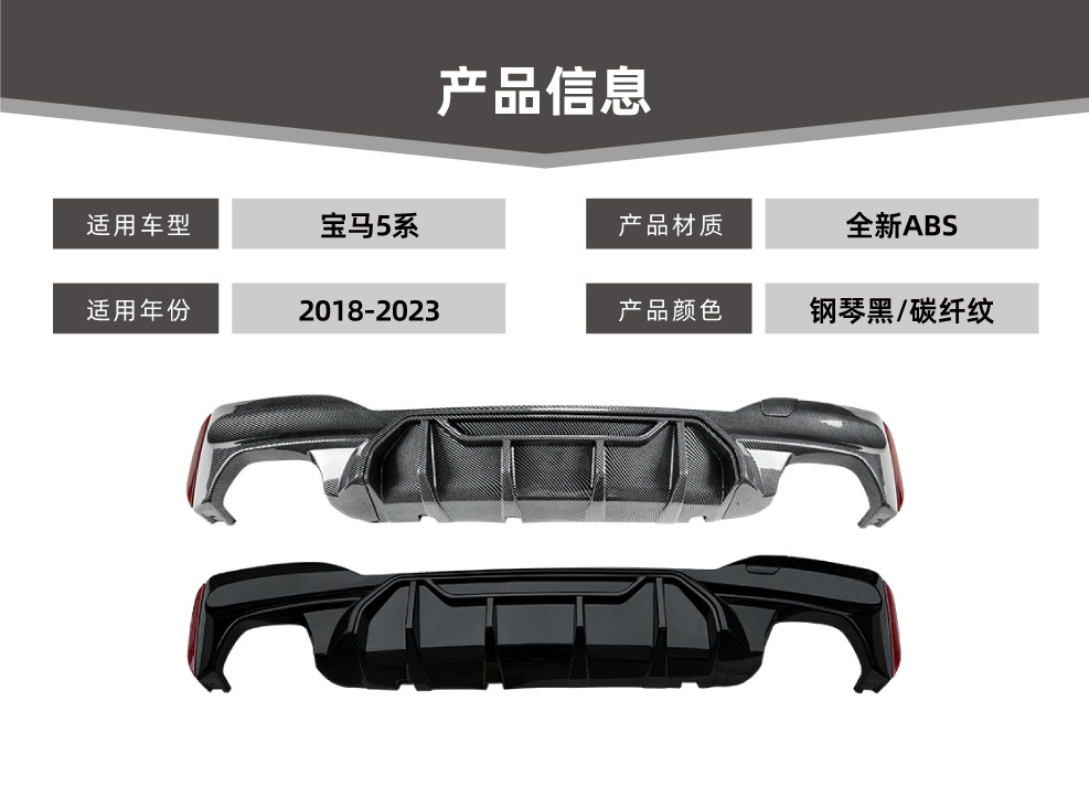 Rear Lip Spoiler For BMW 5 Series G30 G31 M Sport 2018-2023