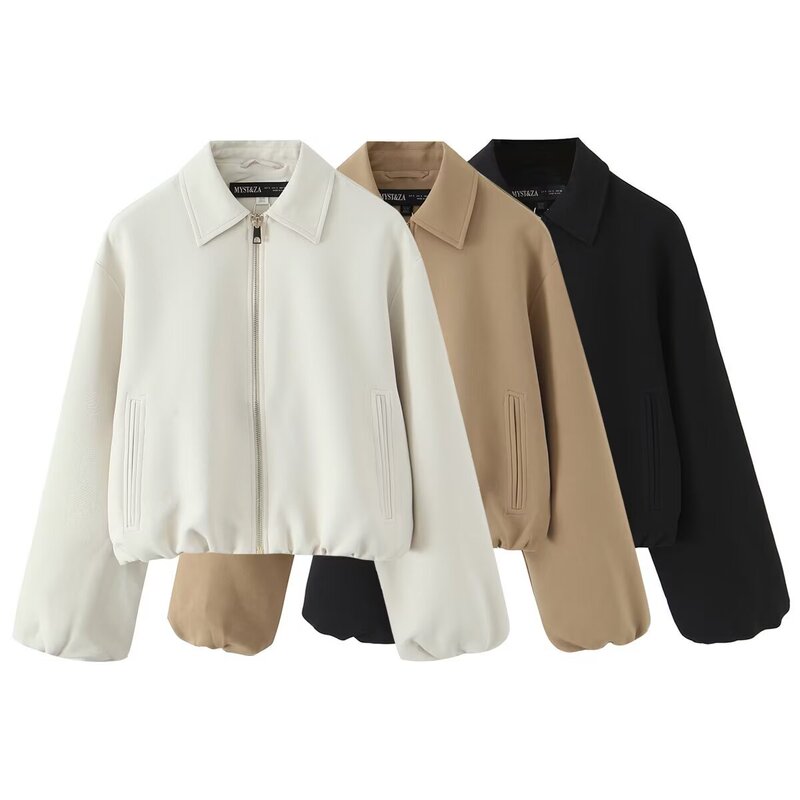 Long-Sleeved Pilot European and American Short Street Fashion Cross-Border Women's Autumn Jacket Jacket Comfortable and Casual