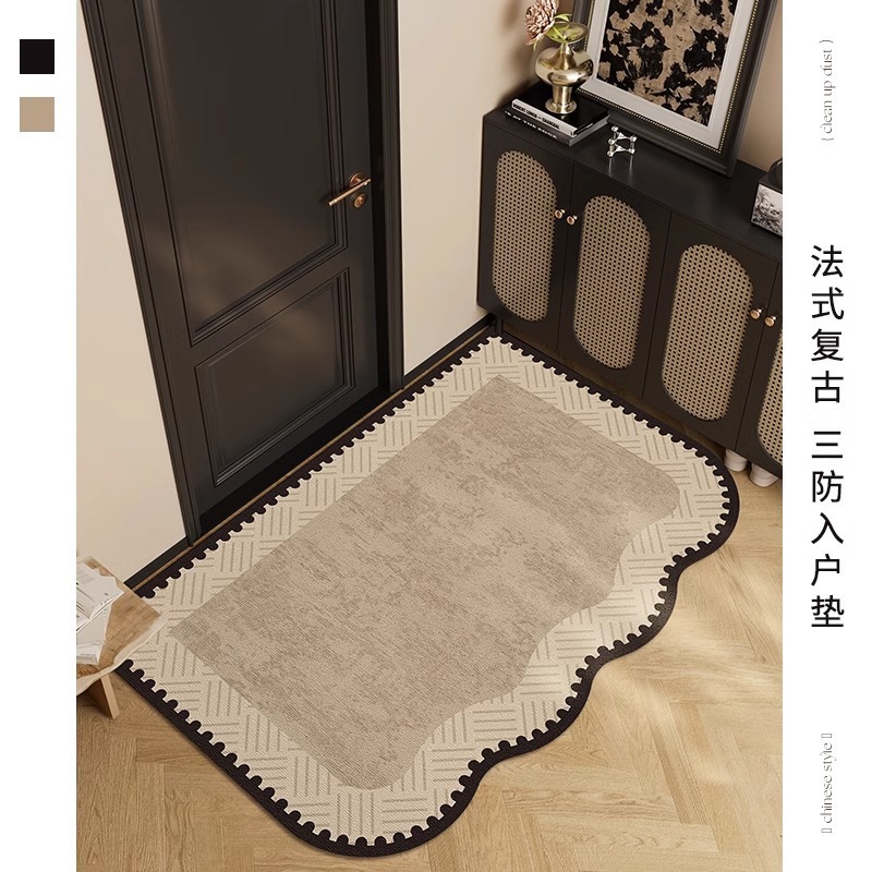 フランスのレトロな中古風の入り口のマット2025の新型の入り口のマットの玄関は汚れに耐えます。|undefined