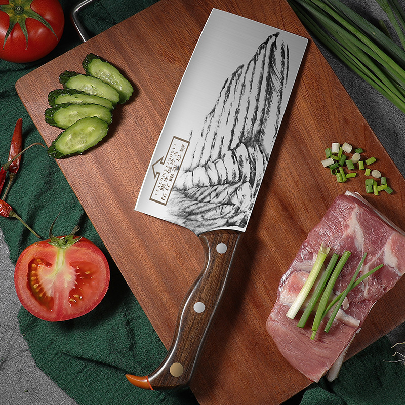 Alta aleación aeroespacial afilada forjada cuchillo de corte de carne de acero súper rápido cuchillo de cocina cuchillo de corte doméstico para cocina