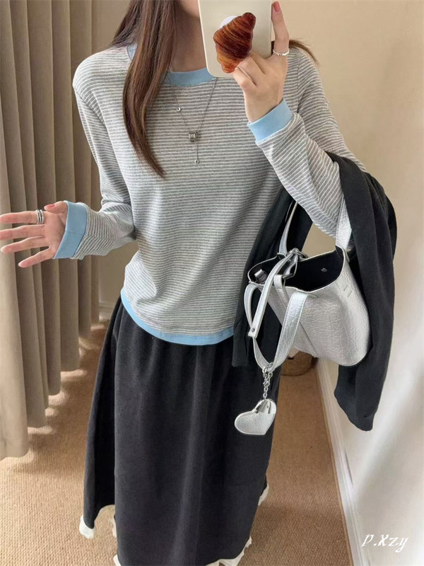 025慵懒风圆领卫衣女秋季新款薄款宽松韩版oversize女式上衣bf外|undefined