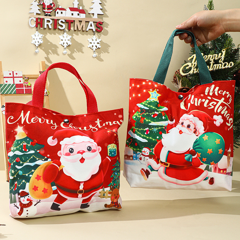 クリスマスギフトバッグ、プレゼントバッグ、布製バッグ、クリスマスイブのハンドバッグ、キャンディーやリンゴの持ち運び用包装袋|undefined