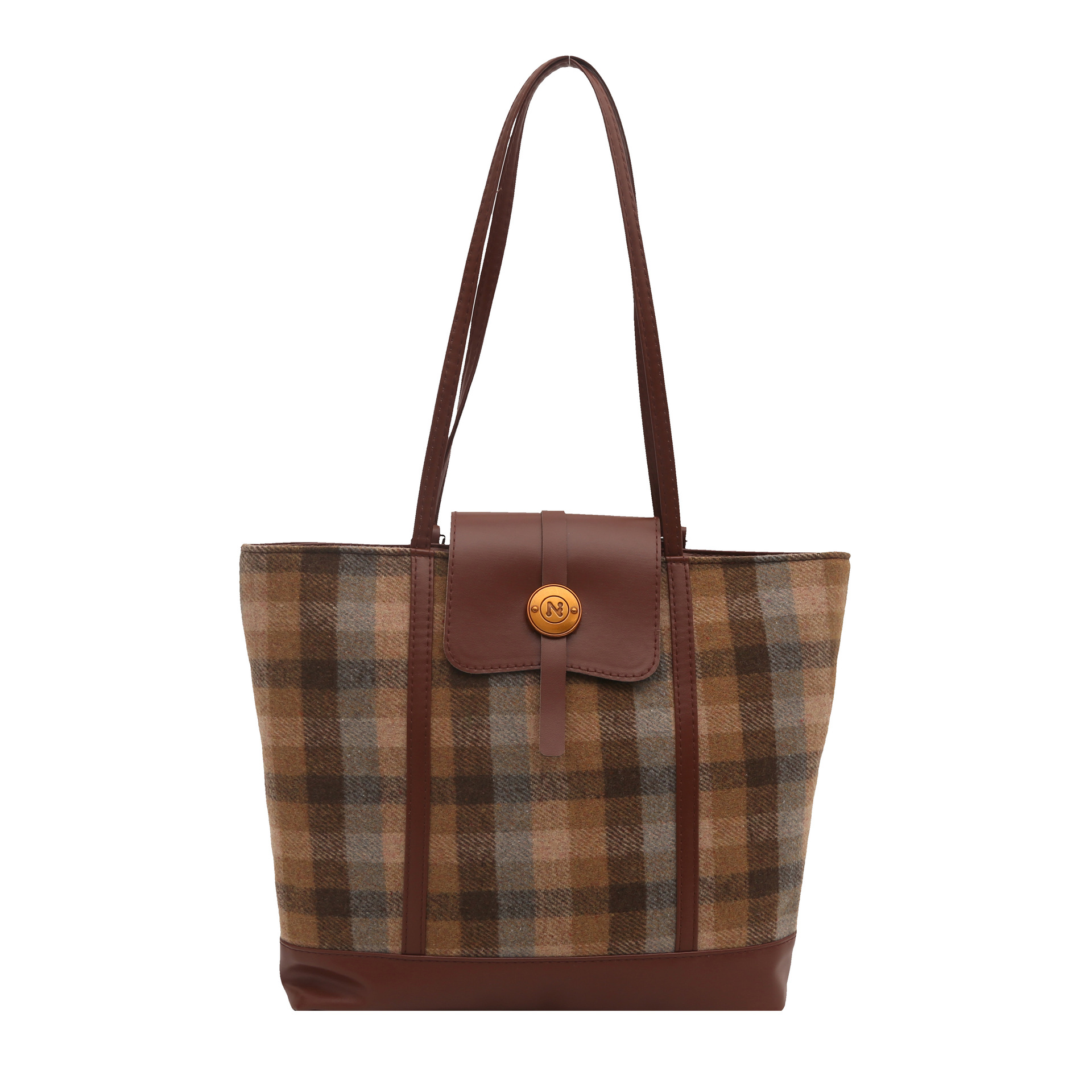 Bolsas de gran capacidad de cuadrillas populares de otoño y invierno de mujeres 2024 nueva moda retro bolsas de tote versátiles mochila de hombro casual