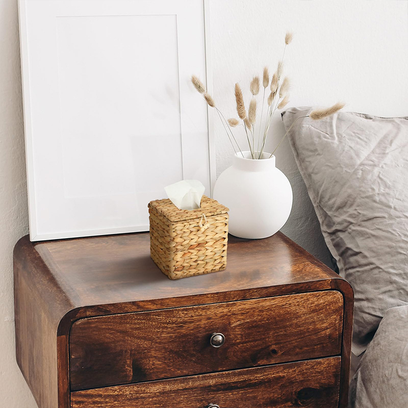 Transfronterizos personalizados pastorales caja de toallas creativas calabaza de hierba tejida caja de toallas de escritorio decoración caja de extracción de papel