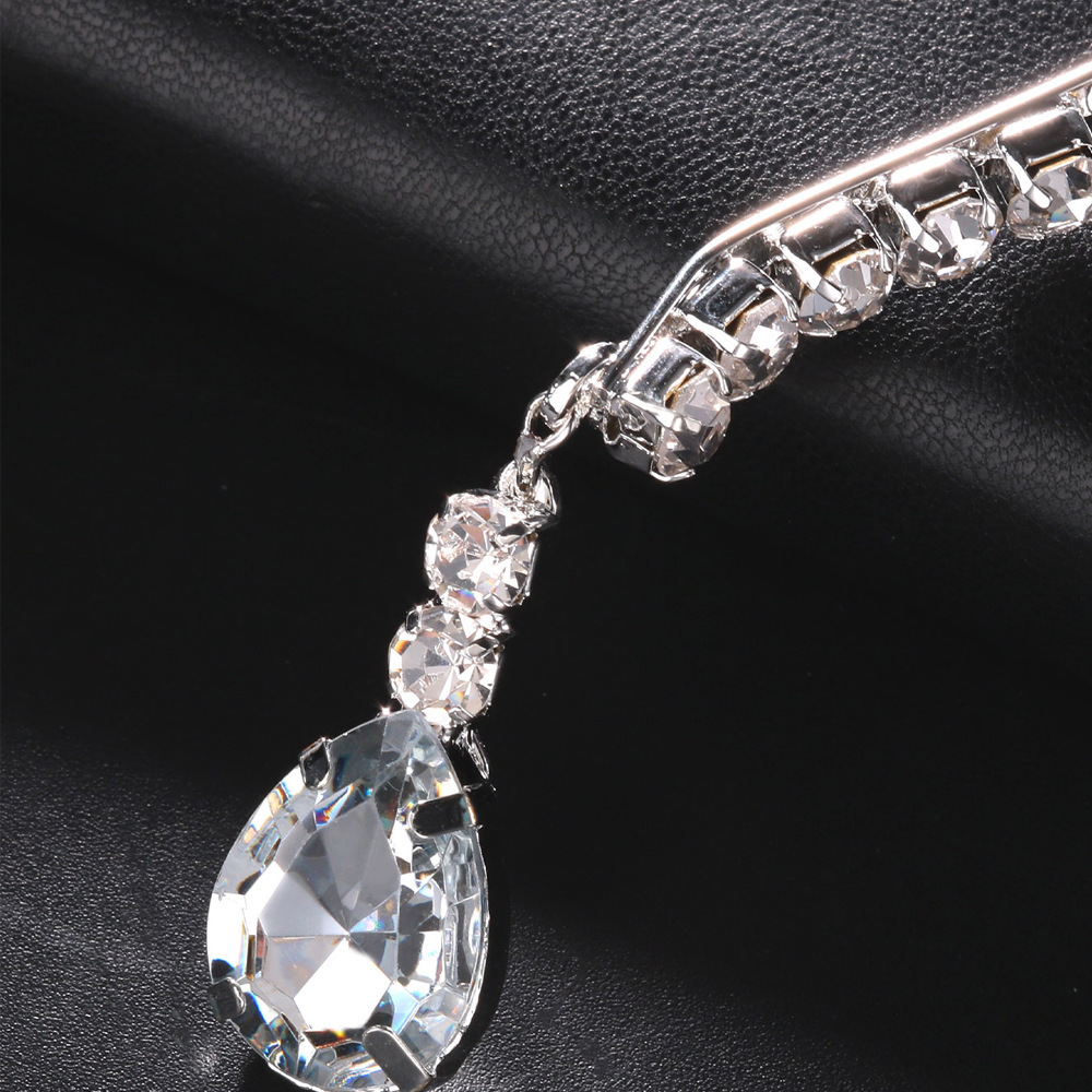 Europa y América de moda colgante de gota de agua simple tocado de diamante accesorios de alta calidad banda de cabeza femenina