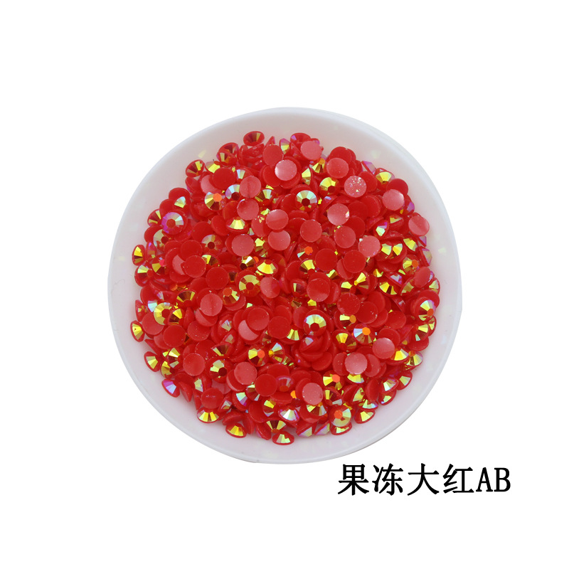 Jelly AB resina diamante violento oso juguete hecho a mano diy diamante color semicírculo diamante plana uñas diamante pegado al por mayor