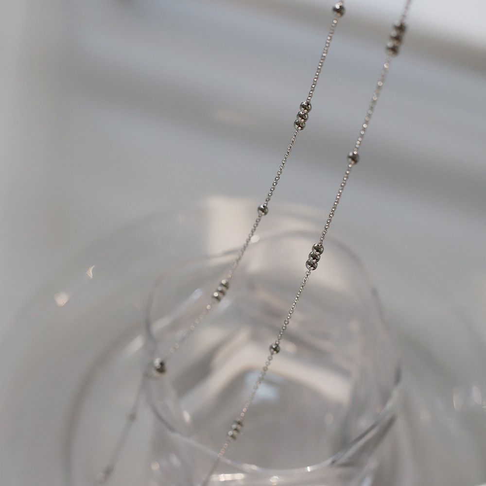 Lantern Ball Beaded Stainless Steel Necklace