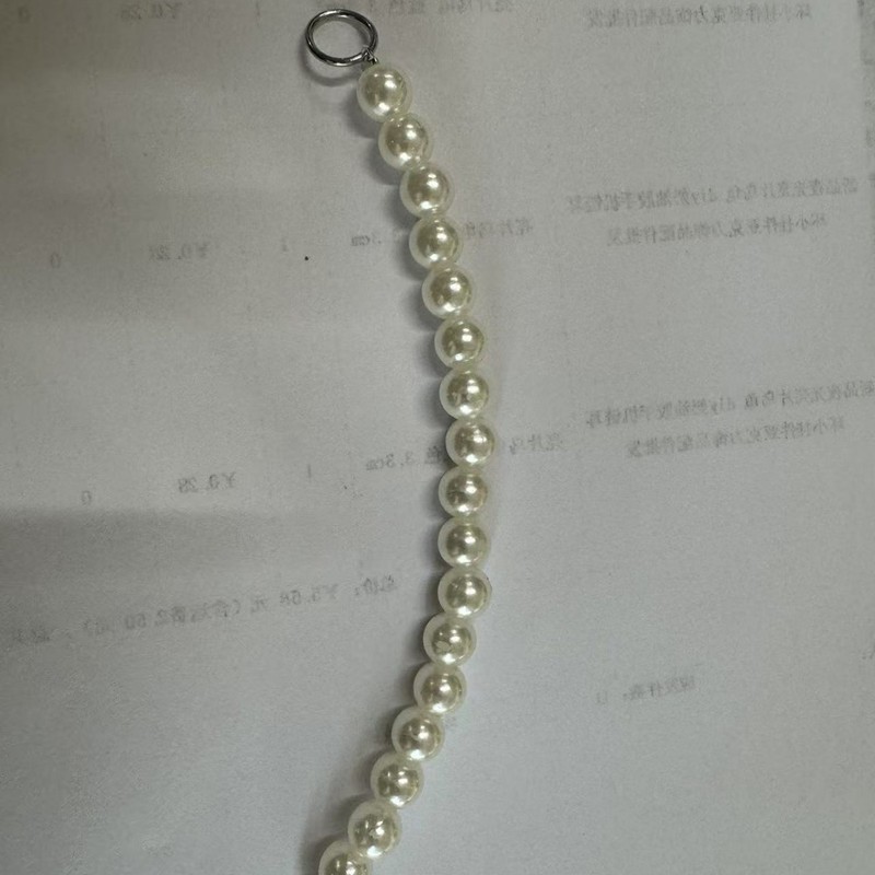 厂家直销8MM米色钢丝珍珠包链手机链手机壳珍珠链包包diy配饰批发|undefined