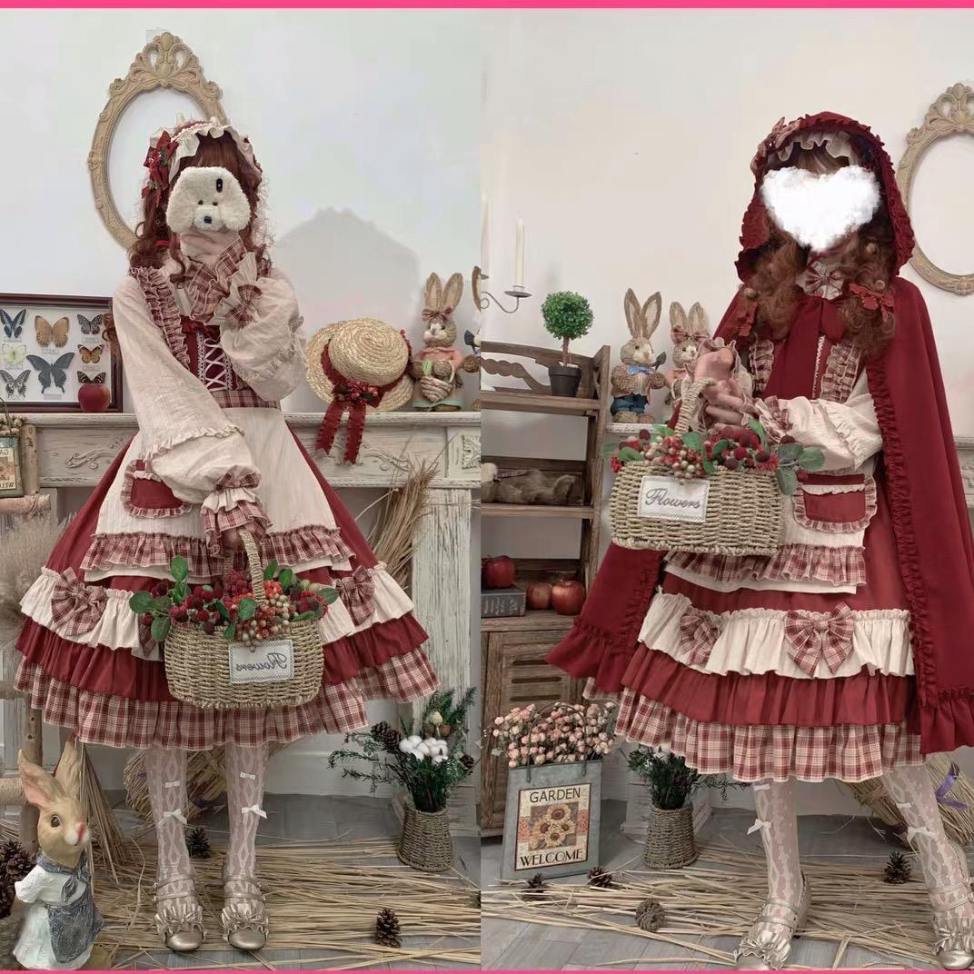 Little Red Riding Hood, long-sleeve, trench coat, plus size, Lolita OP, Lolita style